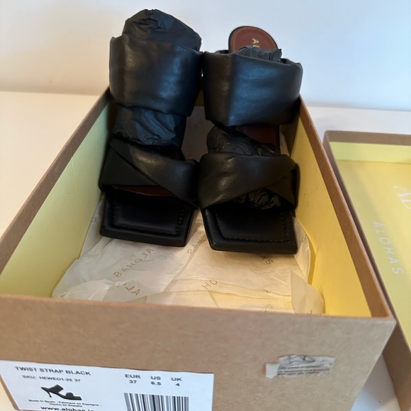 Alohas black leather sandals - Picture 3 of 9